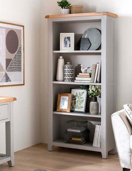 living room furniture grey book case