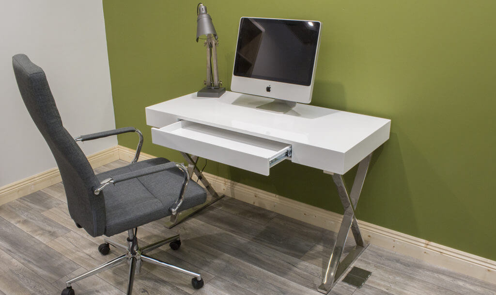 Home office furniture with work seat, work desk and light