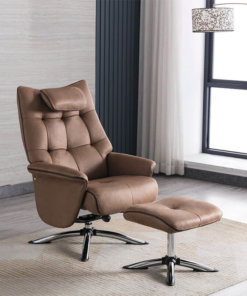Orson Sand Recliner With Footstool