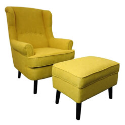 Jenson Armchair and Footstool Yellow