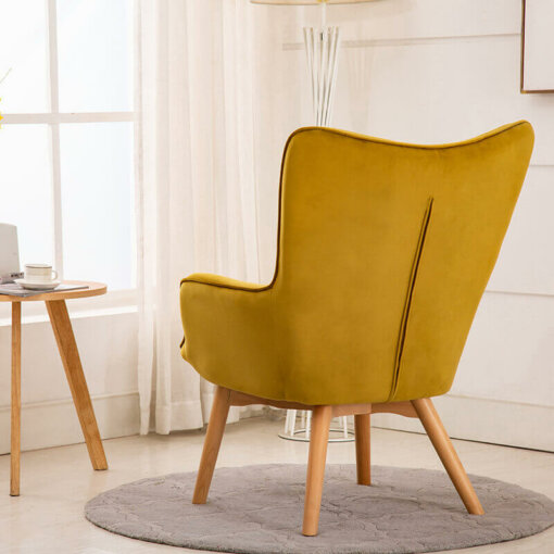 Kayla Yellow Fabric Chair