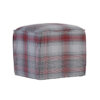 Cube Footstool Red Striped