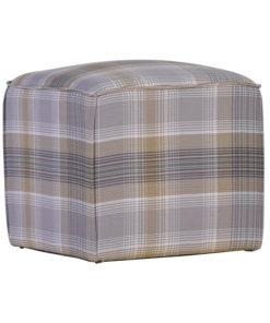Cube Footstool Yellow Striped