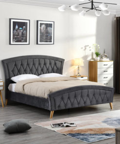Kingston Dark Grey Fabric Bed