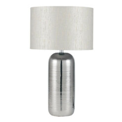 Silver Etched Ceramic Table Lamp