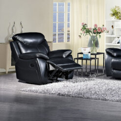 Bradshaw Black Leather 1 Seater Sofa