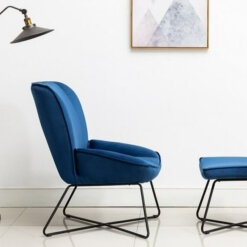 Teagan Blue Chair & Footstool