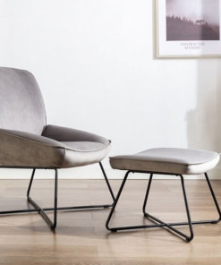 Teagan Grey Chair & Footstool