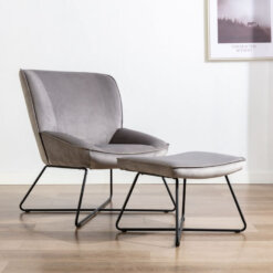 Teagan Grey Chair & Footstool