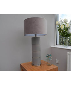 Taupe Table Lamp with Taupe Velvet Shade