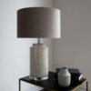 Ceramic Table Lamp with Taupe Velvet Shade