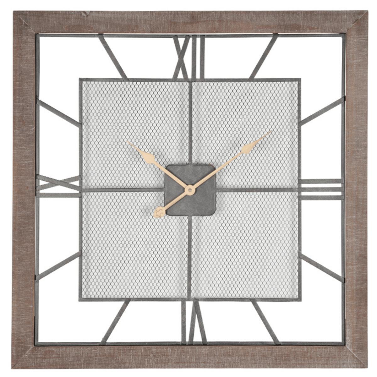 Natural Wood Metal Square Wall Clock Stockhouse Interiors