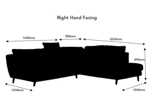 Helsinki Corner Sofa Right Dimensions