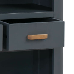 Treviso Midnight Blue Low Bookcase Wooden Handles