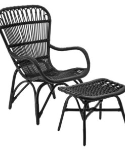 Havana Rattan Chair & Stool Black