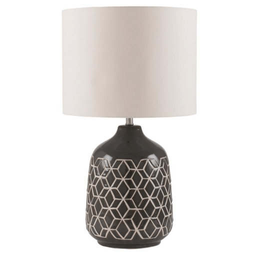 Dark Grey Geo Ceramic Table Lamp