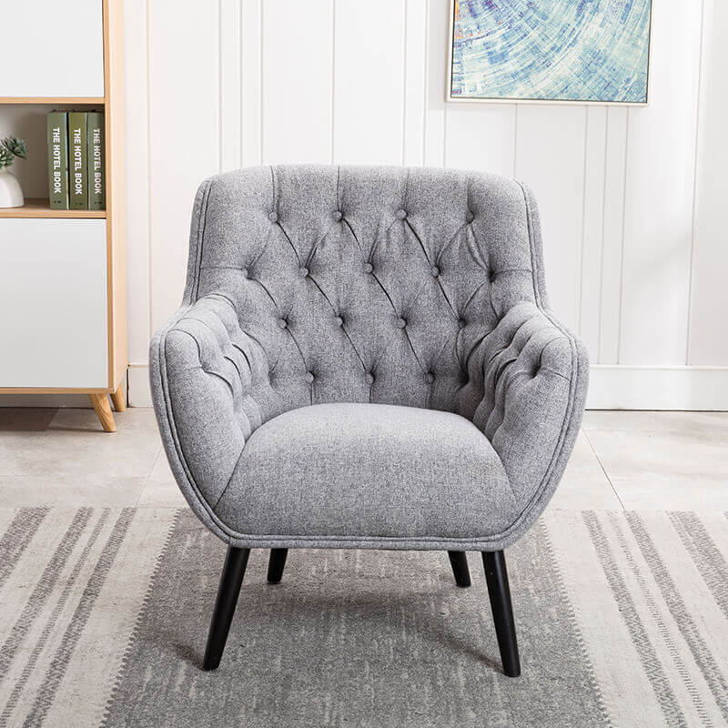 Cyrus Grey Fabric Armchair