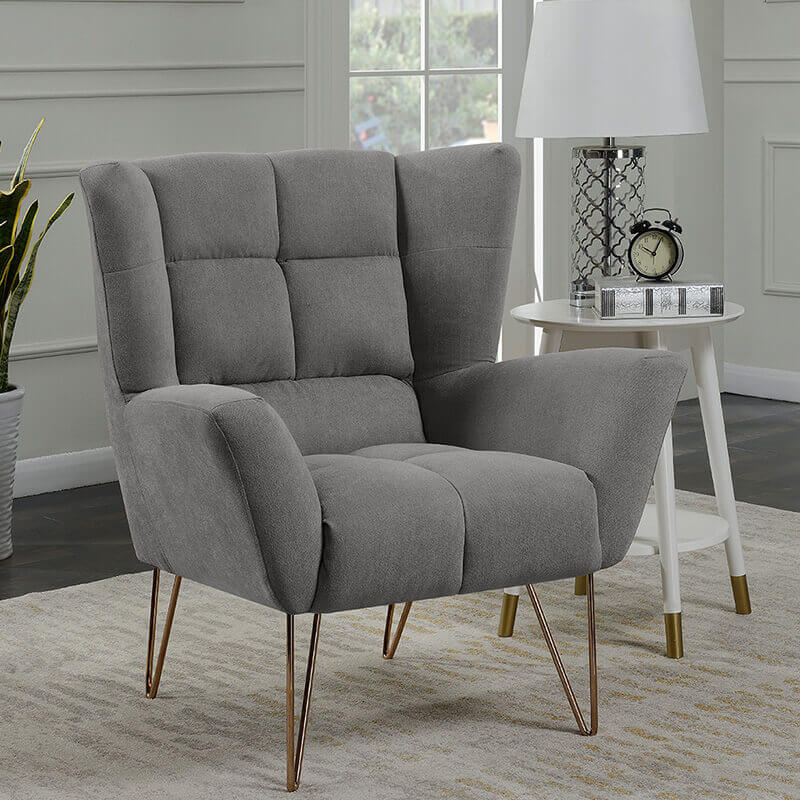 Lacy Light Grey Armchair