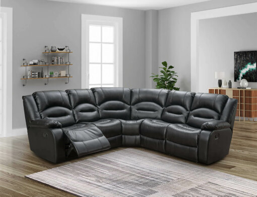 Novella Black Fabric Corner Sofa