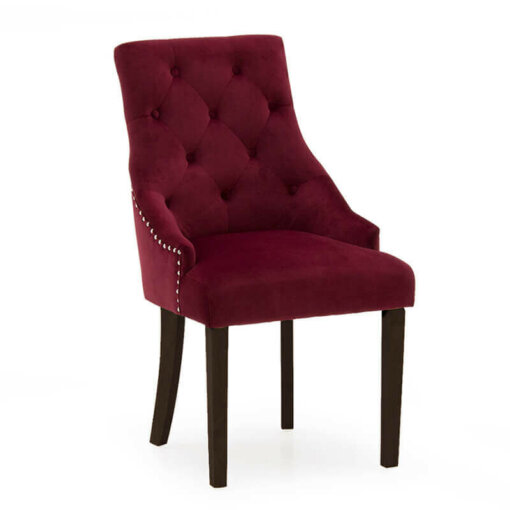 Hobbs Velvet Crimson Wenge Dining Chair