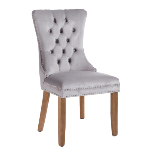 Kacey Dining Chair Grey Velvet