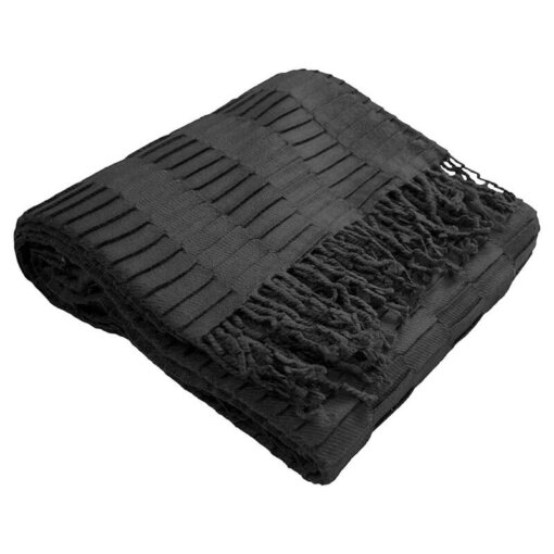 Linear Pleat Throw Charcoal