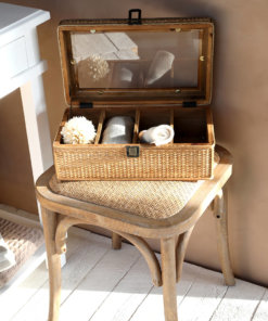 French Stool With Wicker Seat