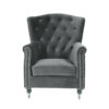 Darby Grey Wingback Chair