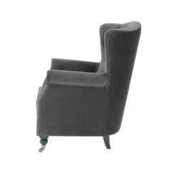 Darby Grey Wingback Chair