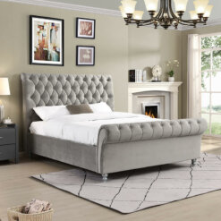 Kilkenny Silver Fabric Bed Frame