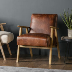 Neyland Armchair Vintage Brown Leather