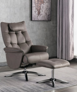 Orson Grey Recliner With Footstool