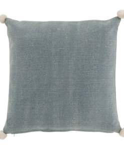 Cushion Pompom Blue White