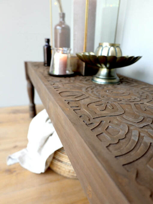 Chic Large Carved Bench
