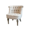 French Beige Linen Fabric Armchair