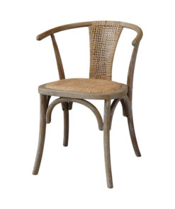 French Round Back Wicker Dining Chair