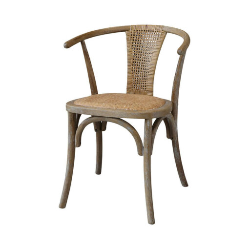 French Round Back Wicker Dining Chair