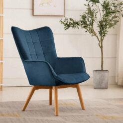 Kayla Midnight Blue Fabric Armchair