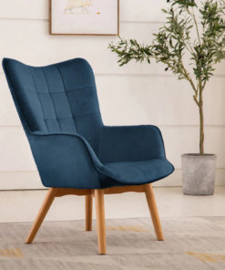 Kayla Midnight Blue Fabric Armchair