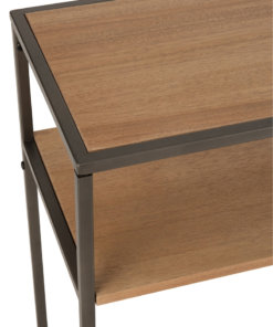 Natural Wood Metal 1 Drawer Console