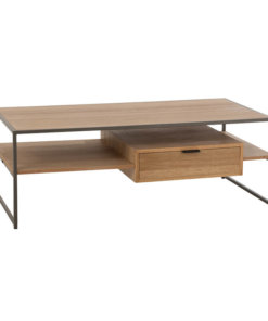 Natural Wood Metal 1 Drawer TV Table