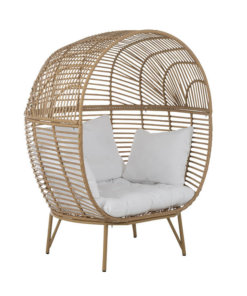 Oval Steel Natural Lounge Chair