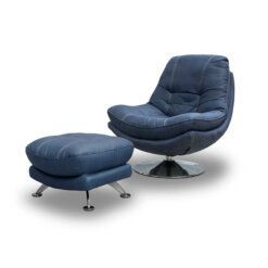 Axis Denim Blue Swivel Chair