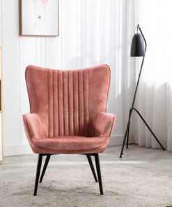 Lynn Blush Pink Fabric Armchair