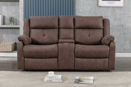 Casey Brown Console 2 Seater Sofa