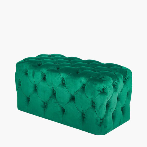 Seraphina Buttoned Ottoman Forest Green