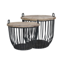 Coffee Table Set Black with Lid