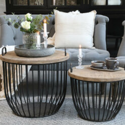 Coffee Table Set Black with Lid