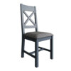 Hossegor Painted Cross Back Dining Chair Grey Check