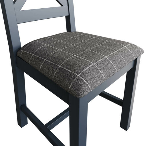 Hossegor Painted Cross Back Dining Chair Grey Check